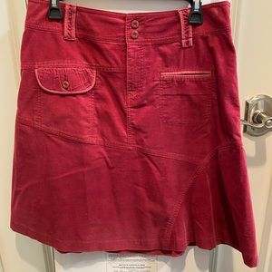 Lole cotton soft red corduroy flared skirt. Size 8